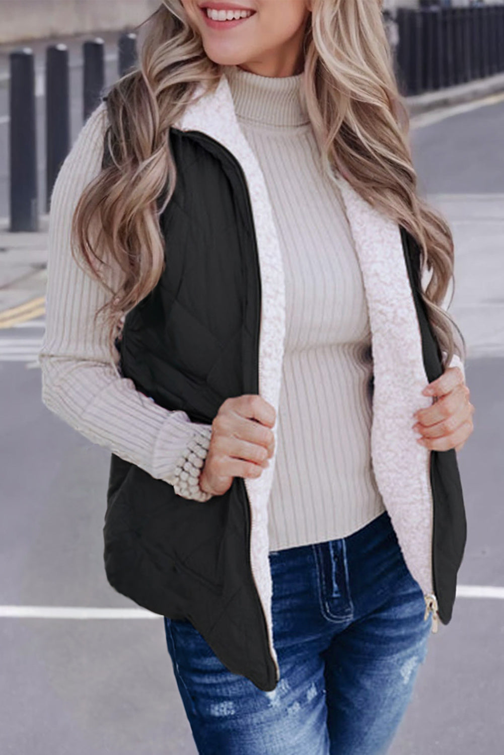 Chalecos acolchados con forro polar rosa